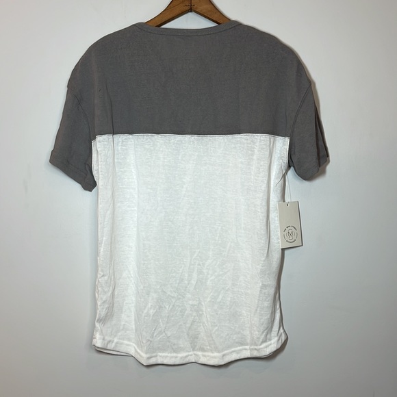 NWT The Mainstreet exchange womens  brynn color block tee charcoal and white - Picture 6 of 6